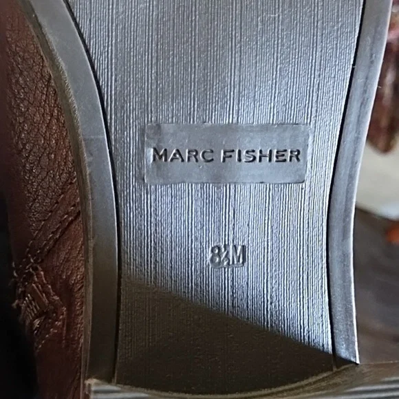 Marc Fisher brown tall leather boots with buckle detail size 8 1/2 - Picture 8 of 15